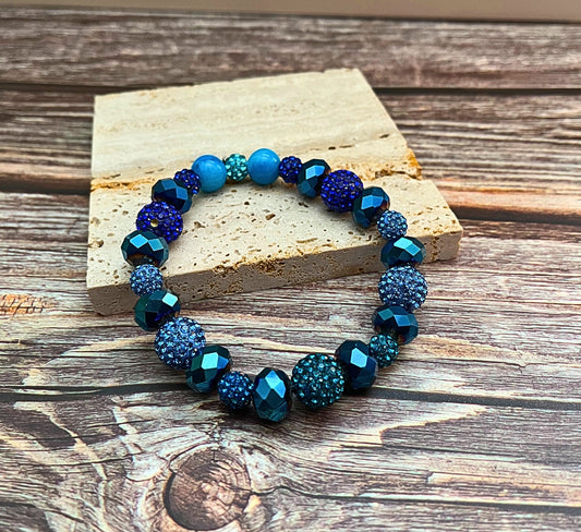 Navy Blue Beaded Bracelet