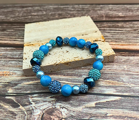 Blue Trio Beaded Bracelet