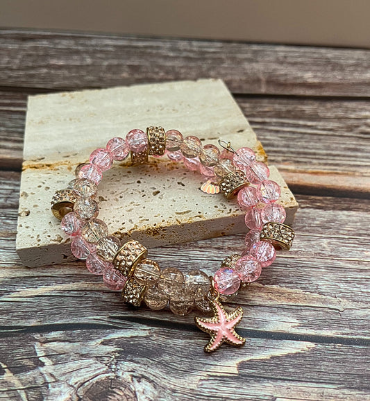 Seaside Blush Memory Wire Cuff Bracelet